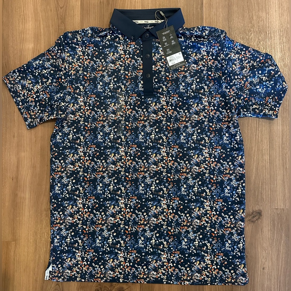 Walter Hagen Navy Floral Polo Shirt